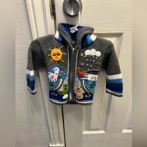 Peruvian hooded Baby Zip Up Sweater